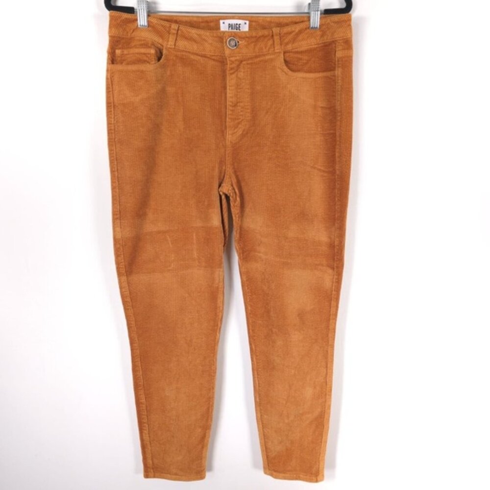 PAIGE Women’s‎ Hoxton Ankle Corduroy Pants Marigold Stretch 1767D66-7378 Size 32
